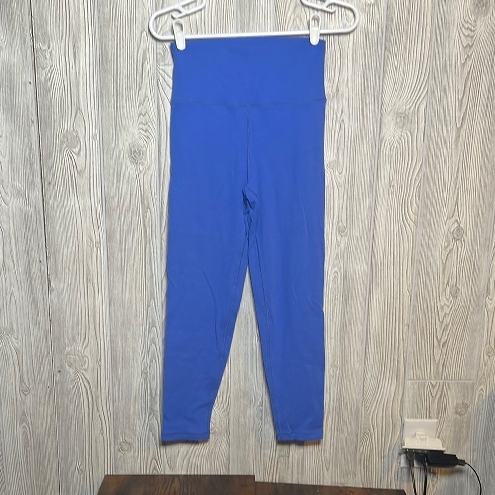Aerie Cobalt Blue Ribbed Leggings High Waisted Size Large
